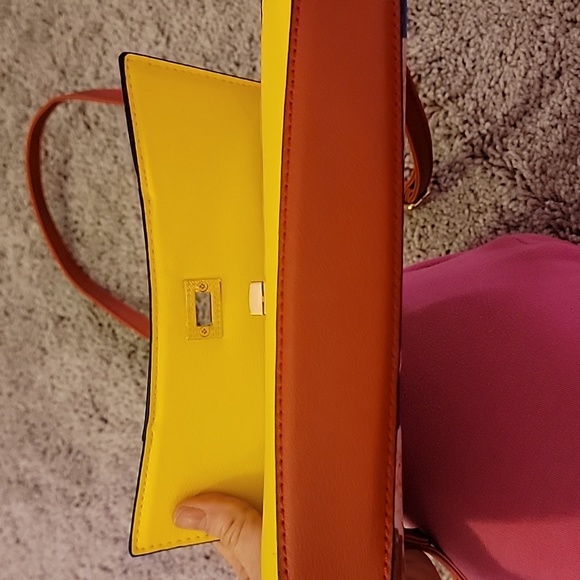 2 Pieces NWOT Red Yellow Floral Shoulder Handbag or Clutch w wallet wristlet - Picture 8 of 14